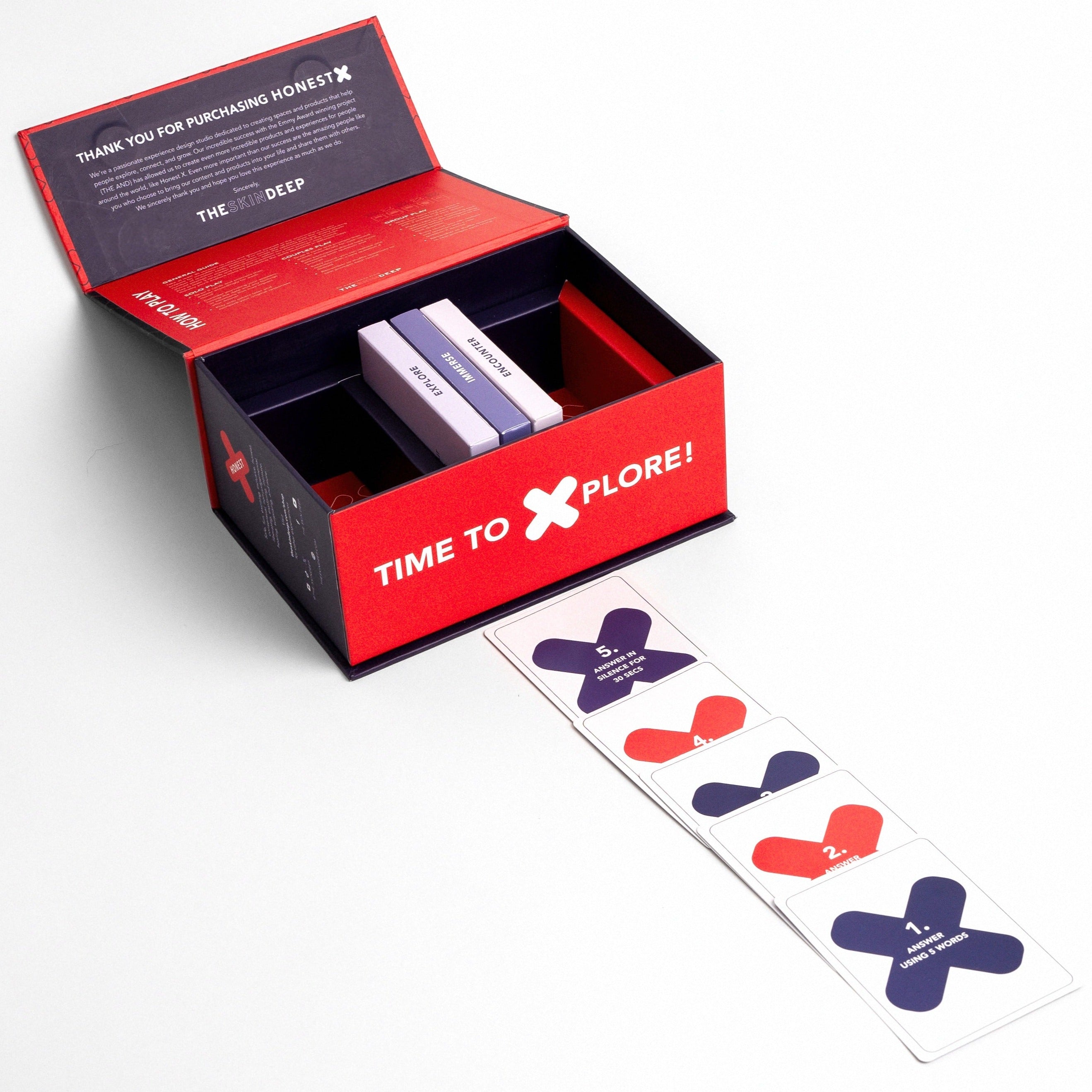 Honest X Interior with card deck and prompts
